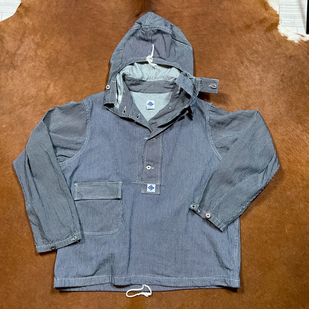 Post O’Alls Military Pop-Over Pullover — Hickory Stripe — SAMPLE PIECE